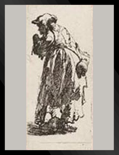 Old Beggar Woman with a Gourd